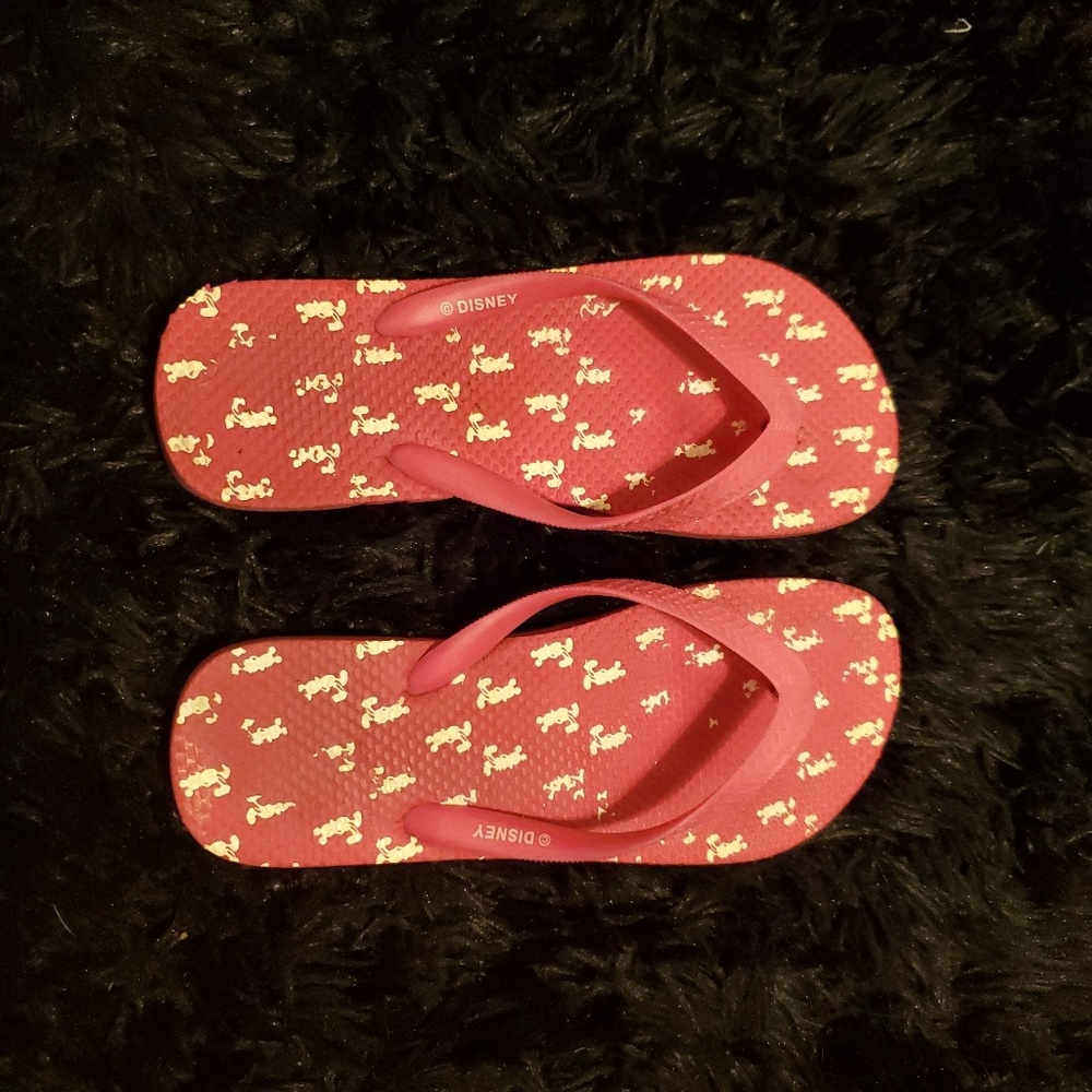Pink Mickey flip flops